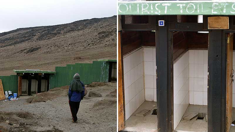 climbing kilimanjaro - tourist toilets