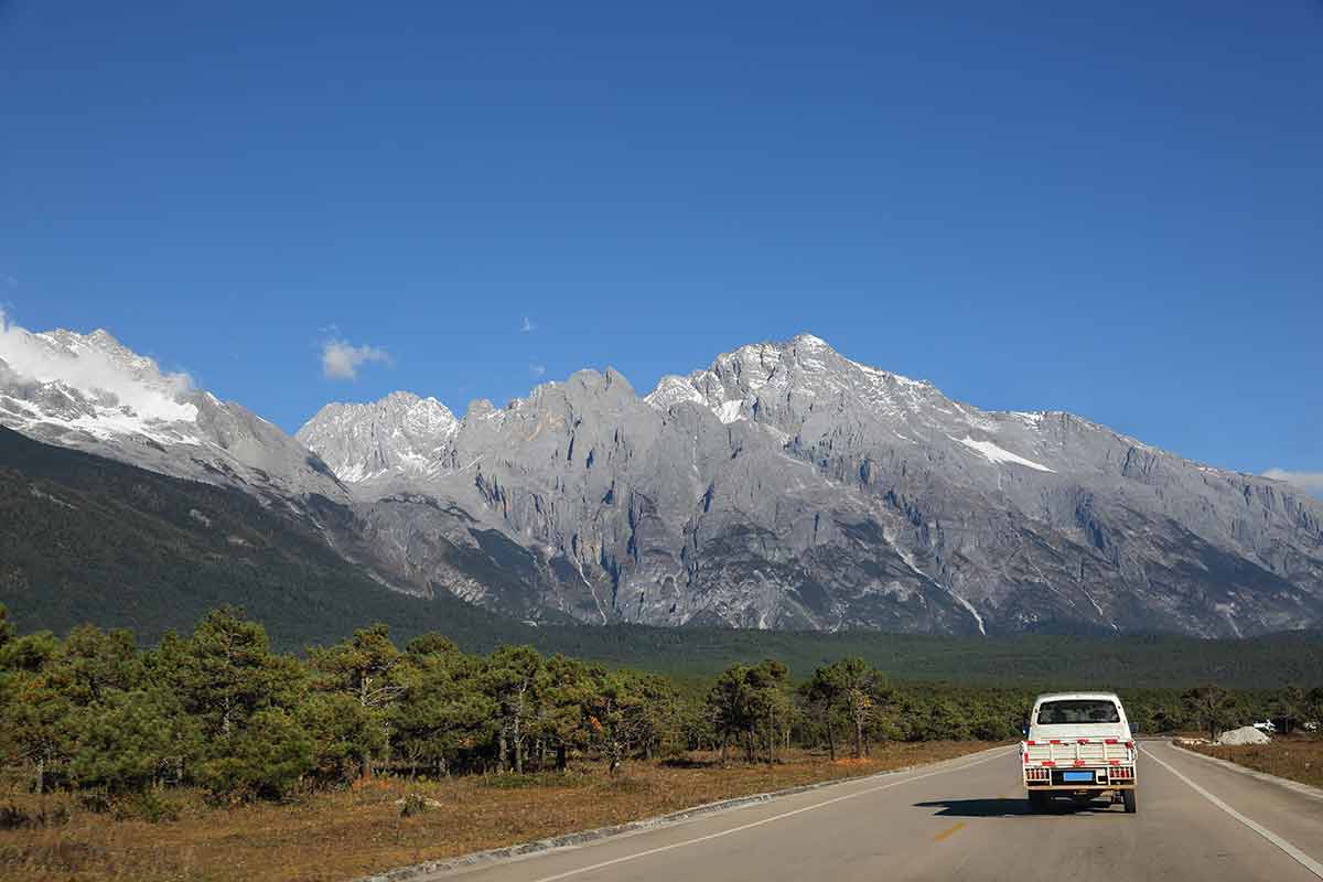Road In Jade Dragon Snow Mountain National Park
