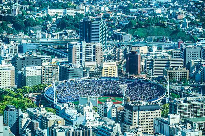Yokohama Stadium Seen From Yokohama Landmark Tower