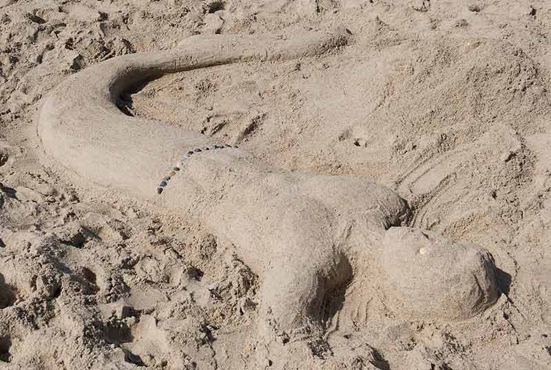 Sand Sculpture Of A Merman