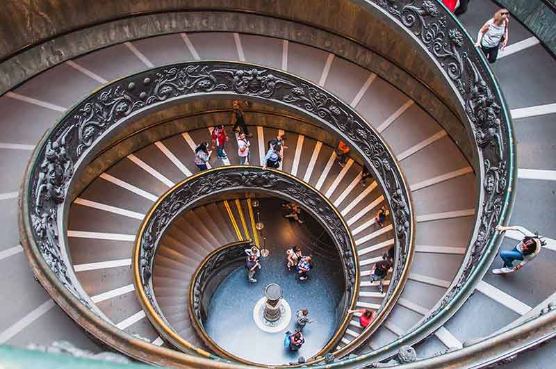 Staircase Of Bramante At The Vatican Museum