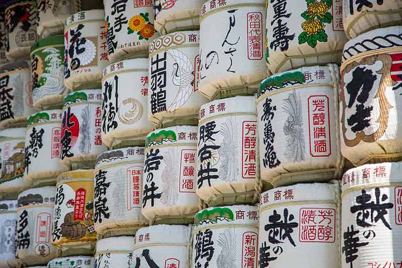 japanese alcoholic drinks sake barrels