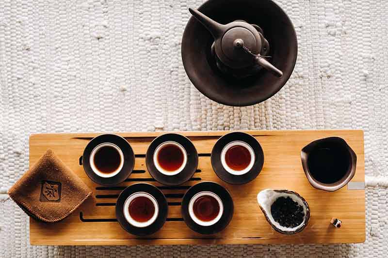 japanese drinks tea pot and cups for ceremony