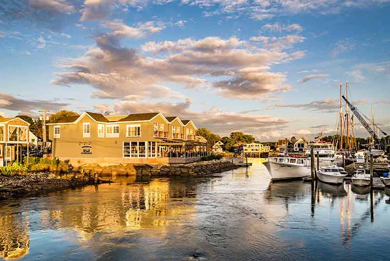 kennebunkport maine beaches view of the small harbour