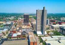 20 Indiana Cities And Towns That Might Just Surprise You Image of Aerial over downtown Fort Wayne, Indiana from south side.
