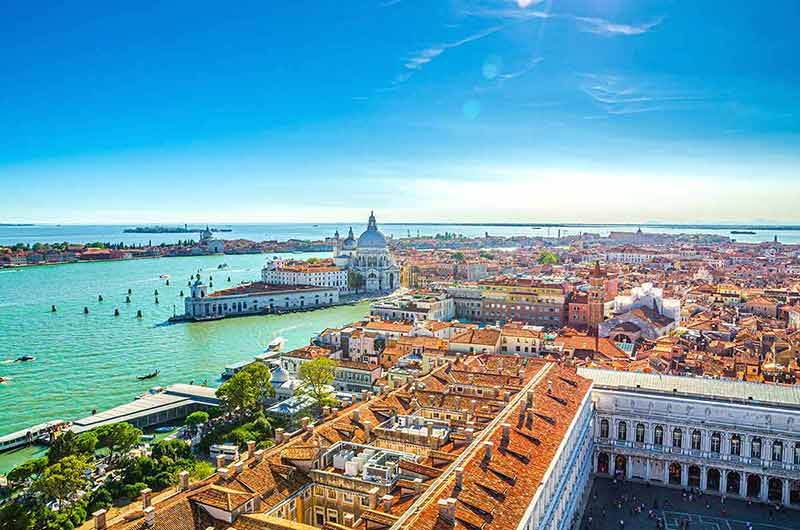 Aerial Panoramic View Of Venice City