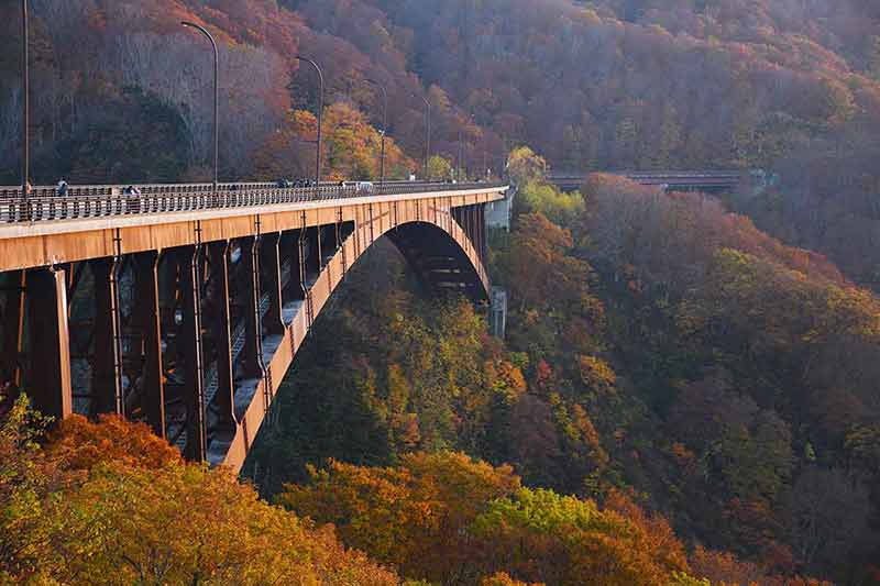 Jogakura Bridge in Autumn Aomori, Tohoku, Japan