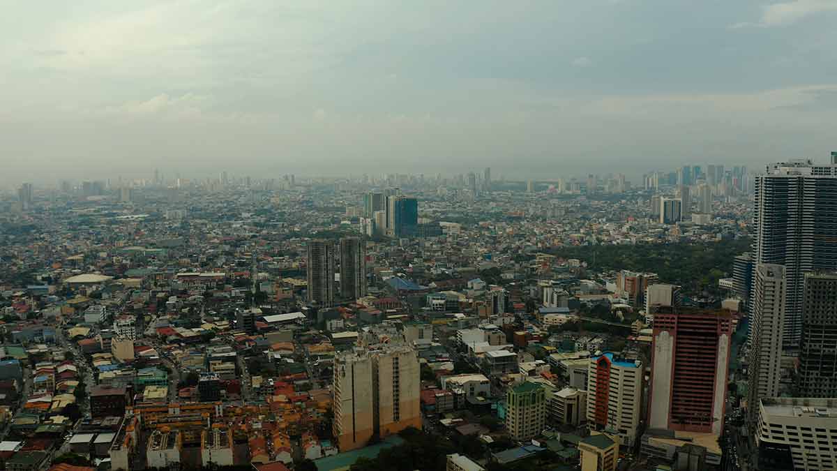 City Of Manila, The Capital Of The Philippines With Modern Buildings