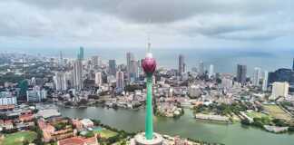 The Lotus Tower and city skyline of Colombo