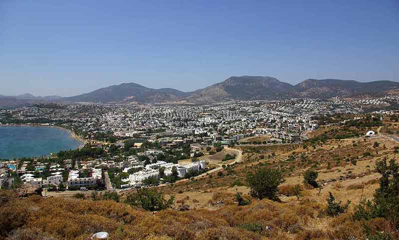 Hill of the city of Bodrum in Turkey