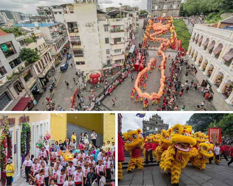 Lion Head Parade in Macao