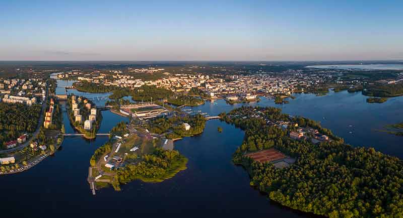 list of cities and towns in Finland Oulu aerial view