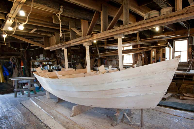 lunenburg timber ship in a shipbuiding workshop