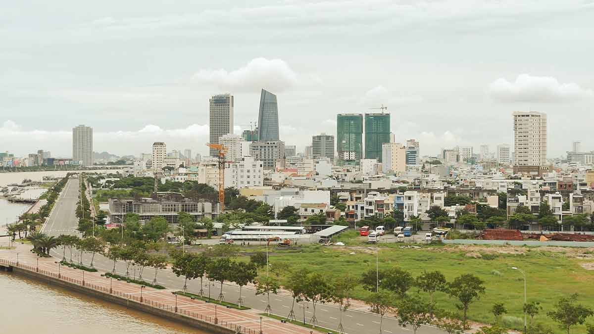 Panorama Of Da Nang City In Vietnam. Daytime