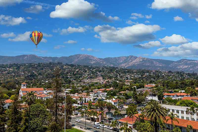 Balloon Over Mountains Beyond Santa Barbara