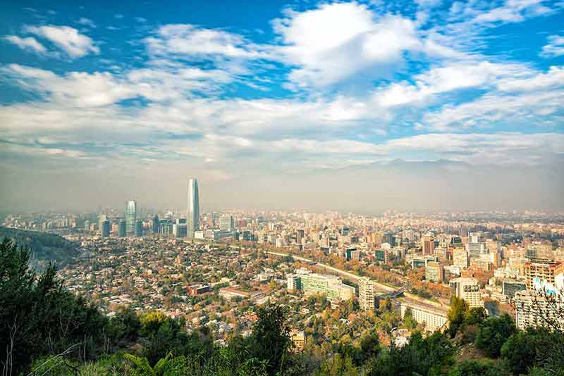 The Skyline Of Santiago In Chile