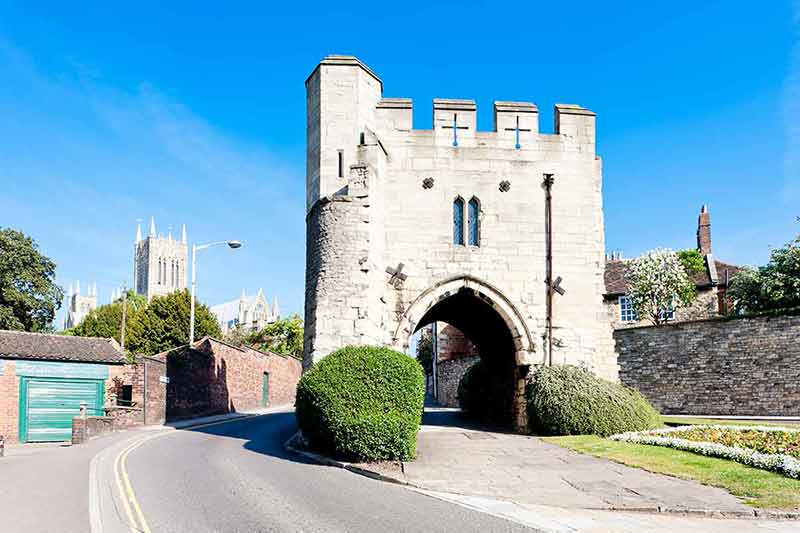 Potter Gate, Lincoln and blue sky