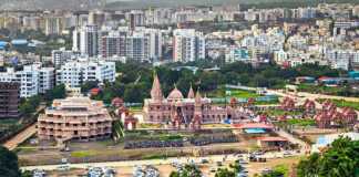 Hill Side View Of Shree Swaminarayan Temple Mandir In Ambe Gaon, Pune