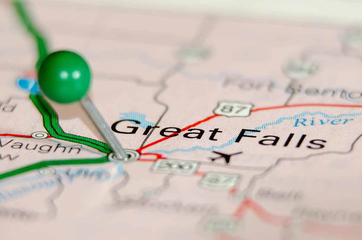 great falls city pin on the map