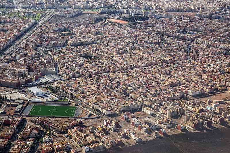 Above View Of Casablanca City. The Capital Of Morocco.