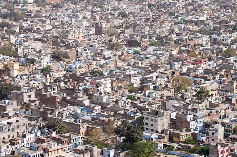 aerial view of buildings in jaipur