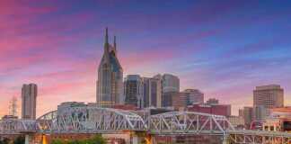 Nashville Downtown City Skyline