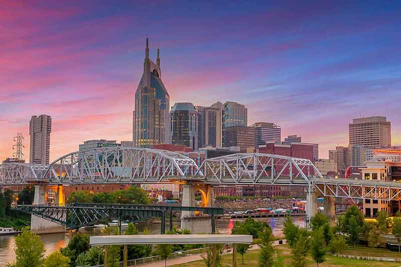 Nashville Downtown City Skyline