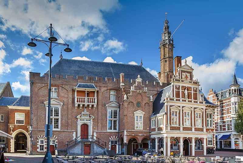 Haarlem City Hall on a blue sky day