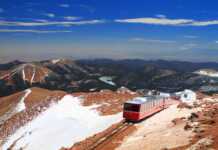 20 things to do in Manitou Springs that feel totally unique manitou springs pikes peak train with sprinkling of snow