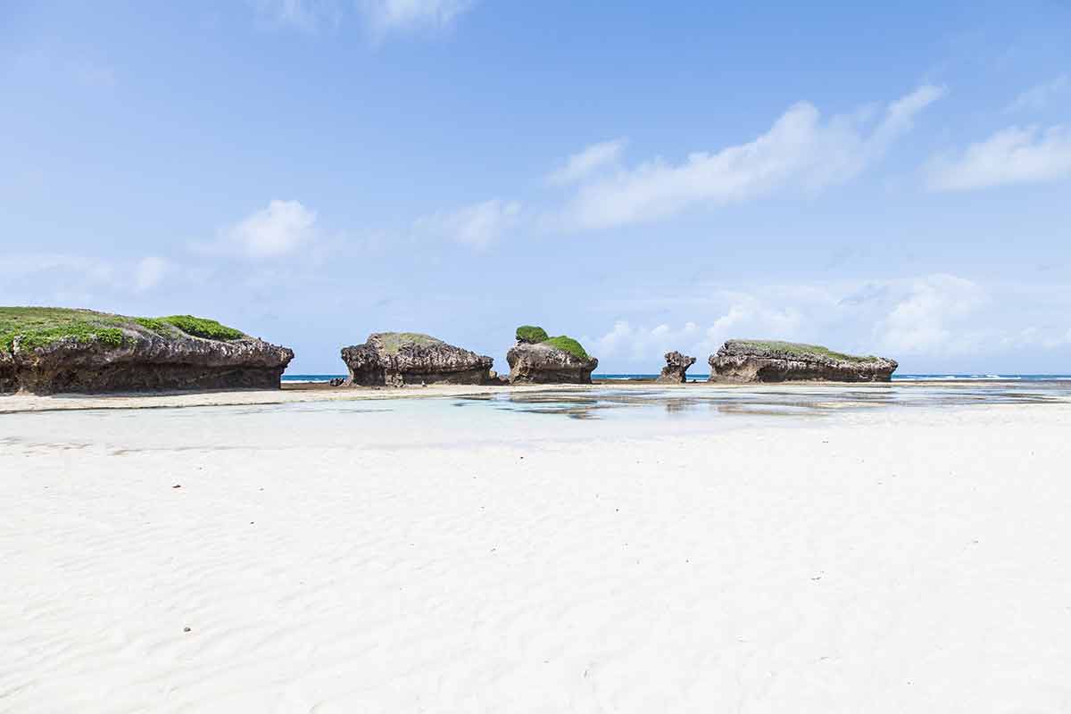 stone features at Malindi Beach