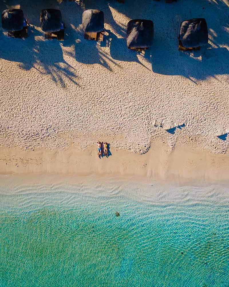 mauritius beaches hotels drone aerial view of a tropical beach