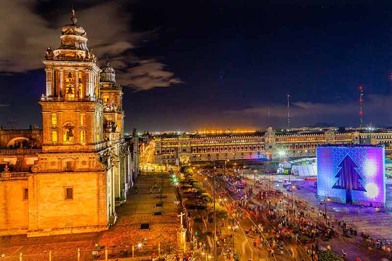 mexico city skyline at night