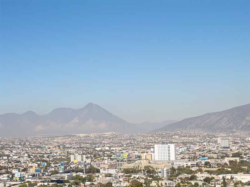 monterrey wide view of vast city and mountains in the background