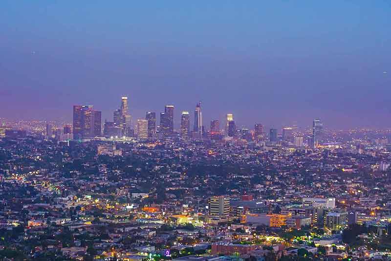 Downtown LA Los Angeles Skyline In California