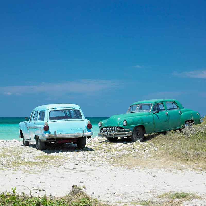 most beautiful beaches cuba Playa del Este classic cars