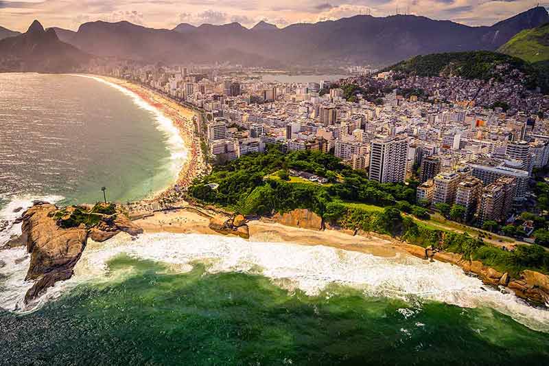 most beautiful beaches in brazil Aerial view of buildings on the beach front