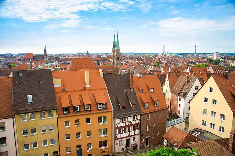Panoramic View Of Historic Old City Of Nuremberg Nurnberg