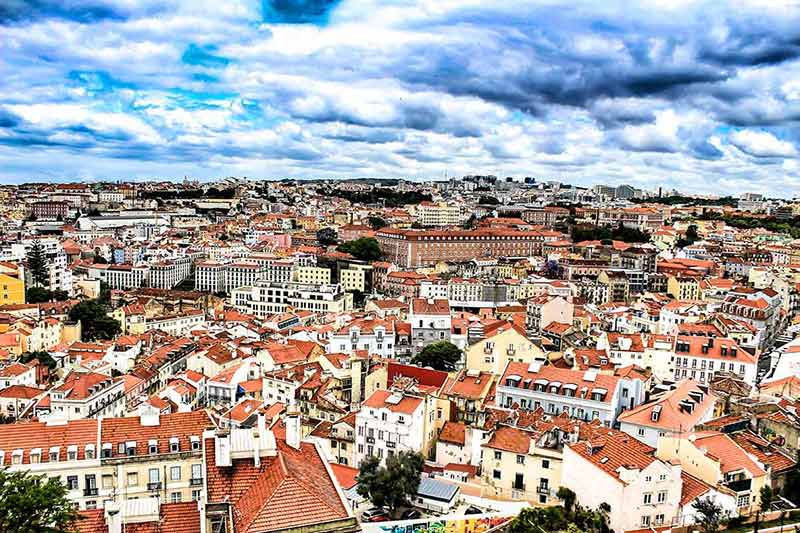 Panoramic view of Lisbon city