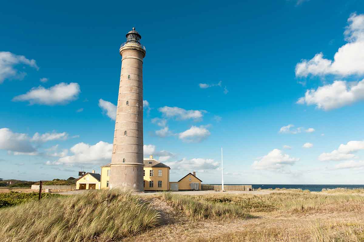 Skagen lighthouse and blue sky