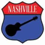 nashville to memphis tn sign with guitar and the word Nashville