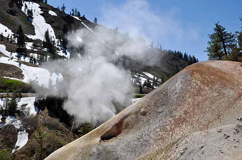 national parks in california closed thermal vent with steam