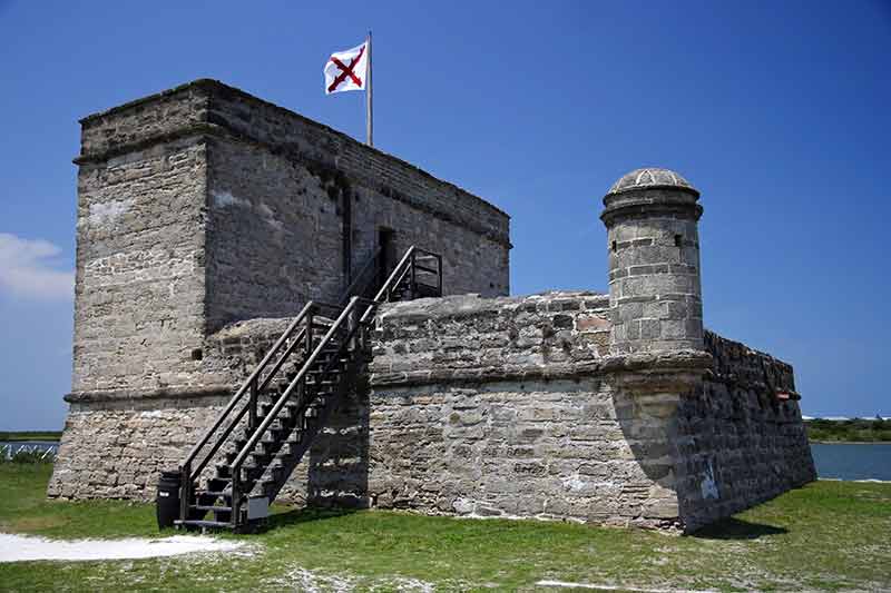 national parks in florida Fort Matanzas with flag
