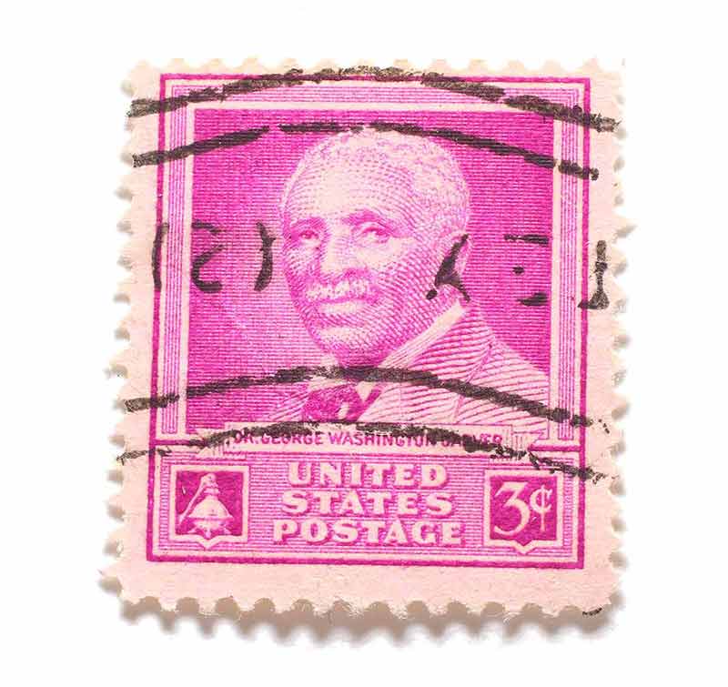 national parks in missouri pink George Washington Carver US postal stamp
