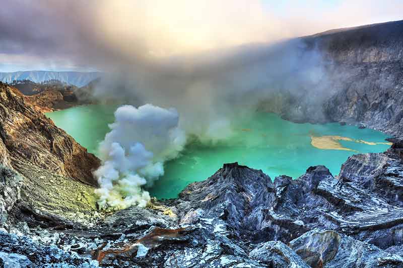 A natural landmark in indonesia ijen crater