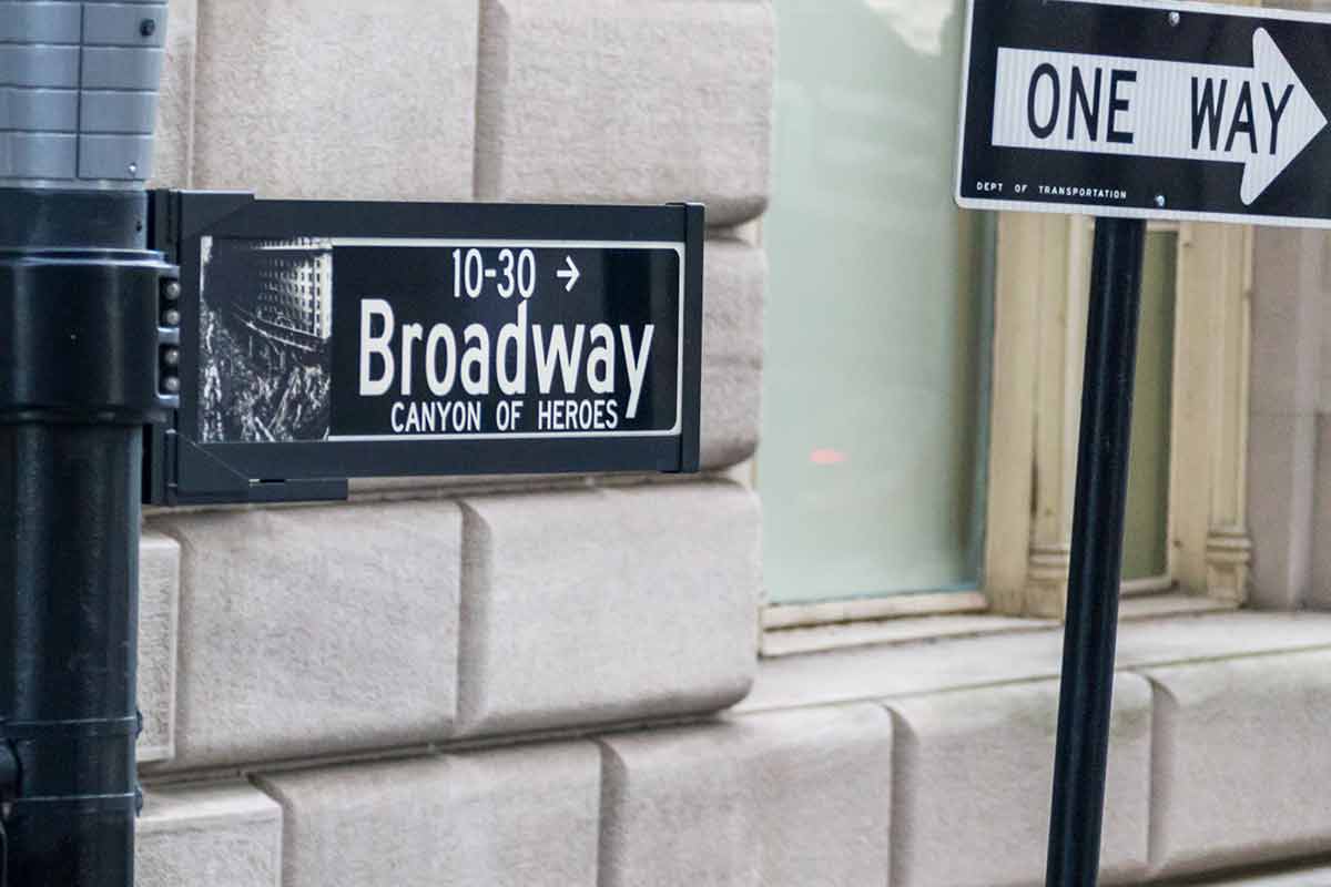 Broadway Street Sign In New York City USA