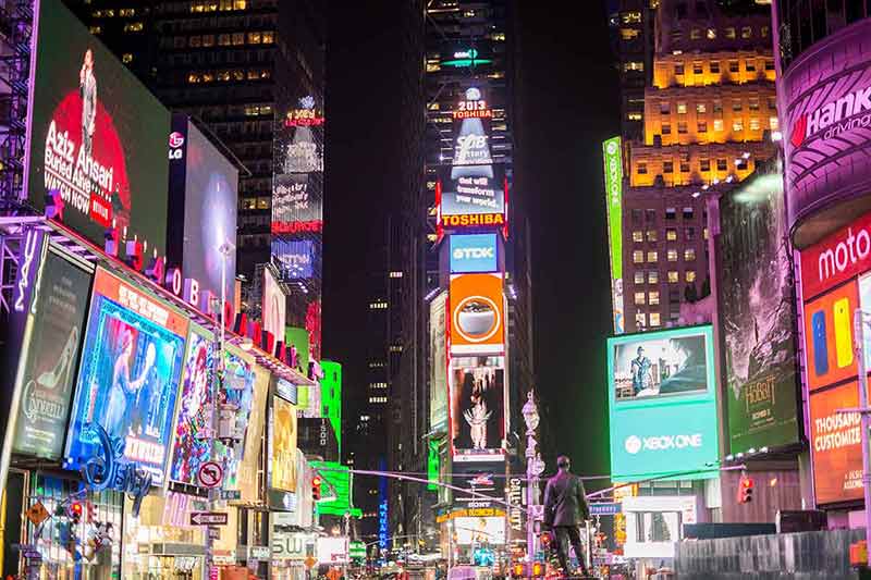 new york times square at night