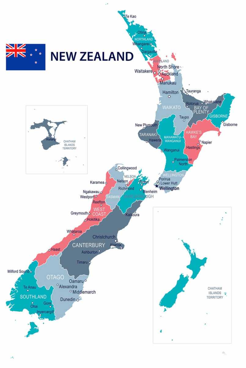 new zealand cities map