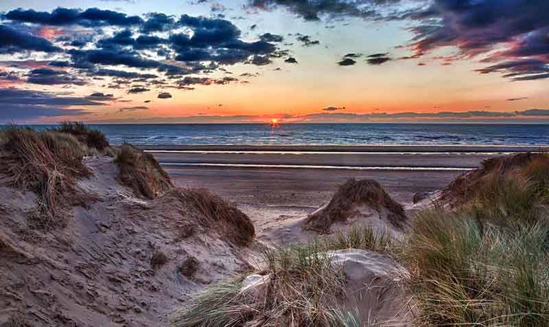 Photo of Formby, one of the nice beaches in england at dusk
