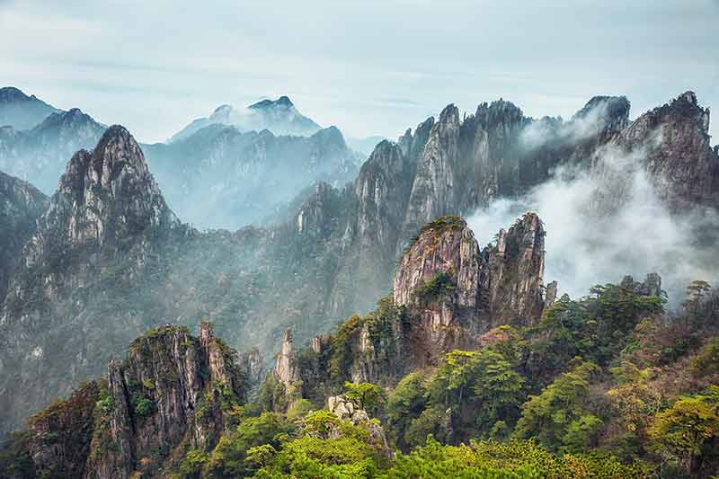 View From Refreshing Terrace In Huangshan Mountain