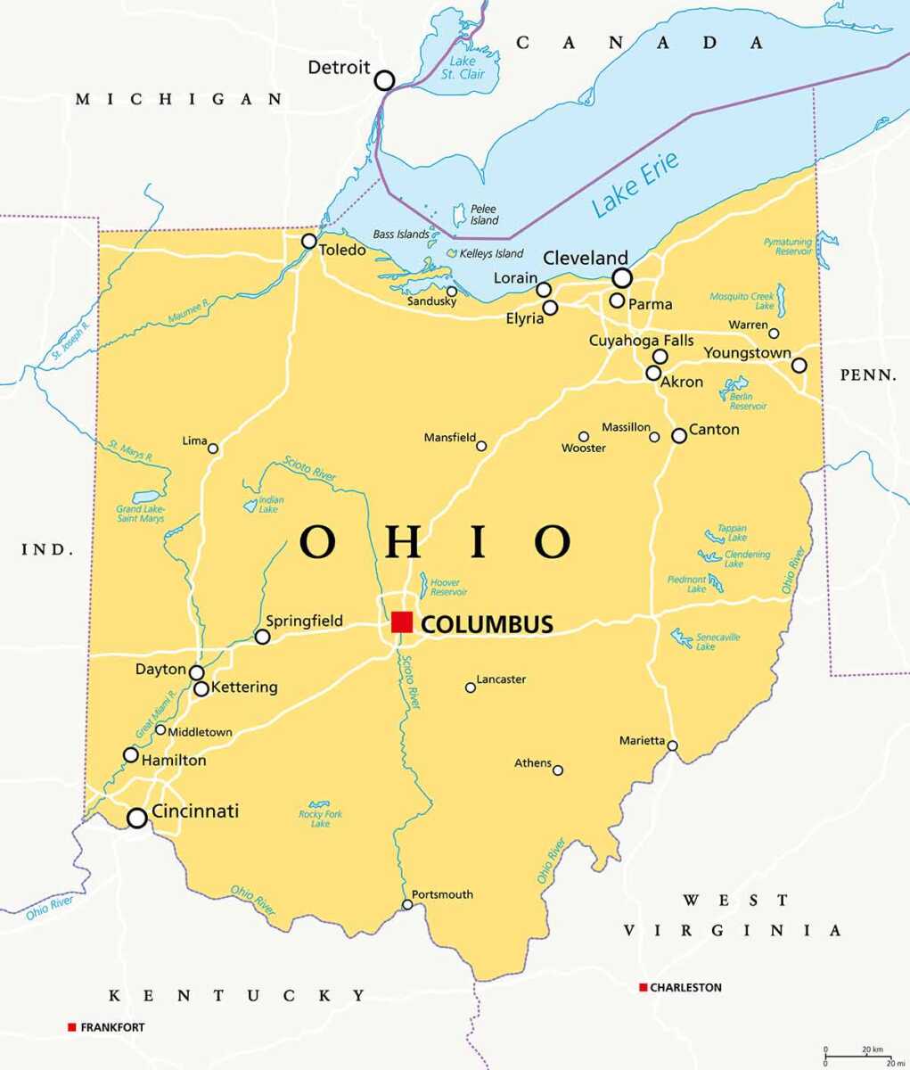 ohio cities map